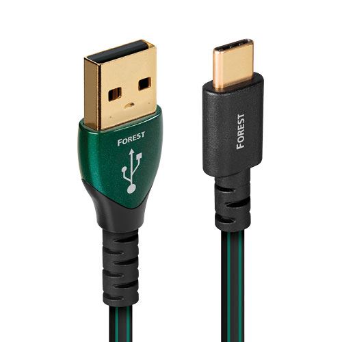 Câble Audioquest USB-A USB-C Forest 0.75 m Vert et Noir