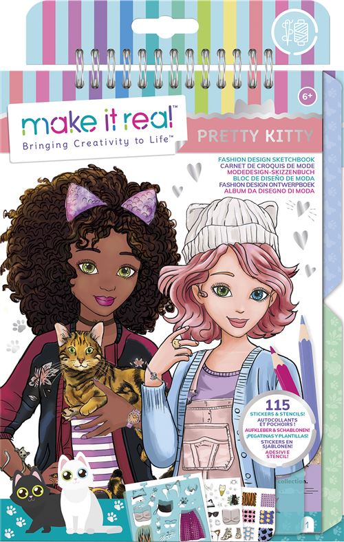 Jeu créatif Lansay Carnet de croquis Make it real Pretty Kitty