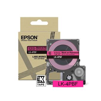 Epson LabelWorks LK-4PBF - Noir sur fluorescent - Rouleau (1,2 cm x 5 m) 1 cassette(s) boîte de suspension - cartouche de bande - pour LabelWorks LW-C410, LW-C610