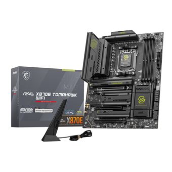 MSI MAG X870E TOMAHAWK WIFI - Moederbord - ATX - Socket AM5 - AMD X870E chipset - USB4, USB 3.2 Gen 2, USB-C 3.2 Gen2, USB 3.2 Gen 1, USB-C 3.2 Gen 2x2 - 5 Gigabit Ethernet, Wi-Fi 7 - interne afbeeldingen (CPU vereist) - HD Audio (8-kanaals) - 1