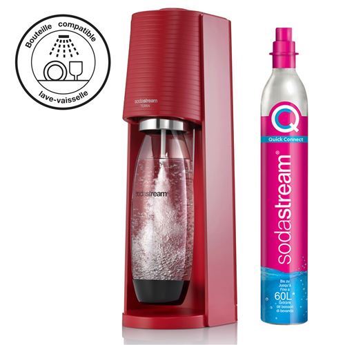 Pack Machine À Soda Et Eau Gazeuse Sodastream Terra Rouge Avec 1 Cylindre
