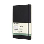 Agenda 2021 semainier Moleskine Horizontal Souple grand format Noir