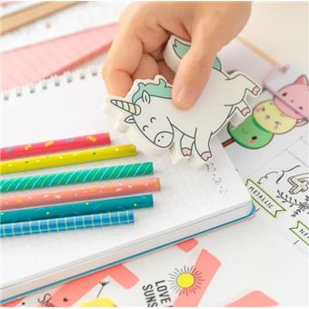 Set 6 crayons avec gomme Licorne Mr. Wonderful