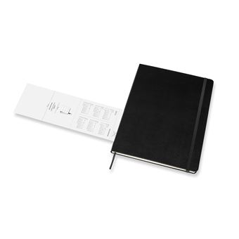 Agenda semainier Moleskine Très grand format Couverture rigide 2022 Noir