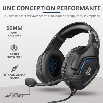 Micro casque filaire Gaming Noir Trust GXT 488 Forze pour PS4/PS5