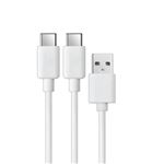 Câble Type C 2 têtes Alpha Omega Players pour PS5 3m Blanc