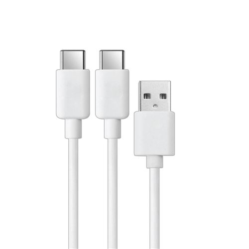 Câble Type C 2 têtes Alpha Omega Players pour PS5 3m Blanc