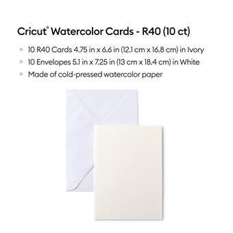 Enveloppes avec 10 cartes aquarelle R40 pour machines de découpe Cricut Ivoire