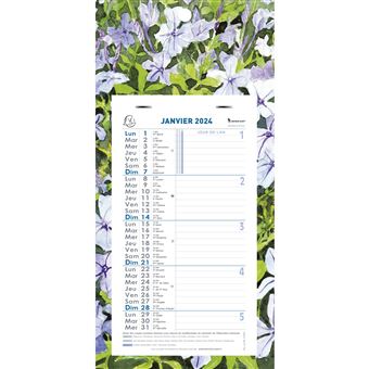 Calendrier mensuel Exacompta 16 x 33 cm Support Fleurs 2024