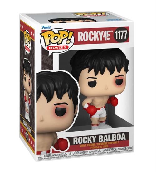 Funko - Figura coleccionable Funko Rocky Balboa con ojo morado, personaje icónico de boxeo para fans de cine y coleccionistas, ideal para exposición en estanterías o regalo temático