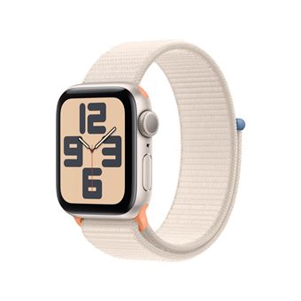 Apple Watch SE GPS, boîtier en Aluminium Lumière Stellaire de 40 mm avec boucle sport Lumière Stellaire