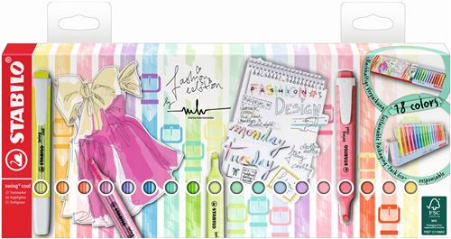 Pack Chevalet Stabilo Swing Cool 18 Couleurs