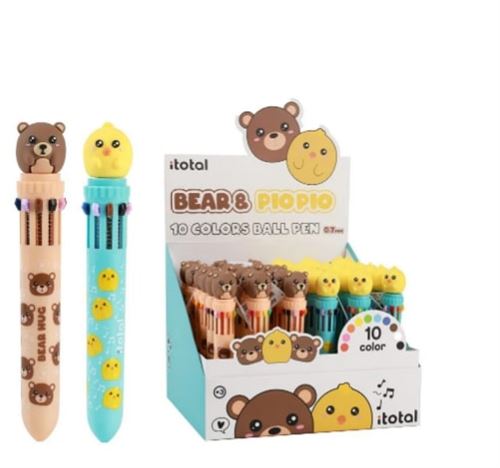 Stylo à bille Itotal Multicolors Bear & Chicken Modèle aléatoire