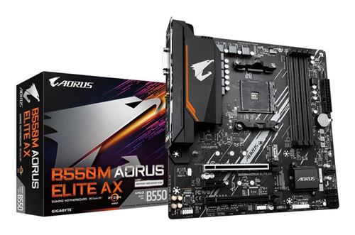 Carte mère Gigabyte B550M AORUS ELITE AX micro ATX Socket AM4 Chipset AMD B550