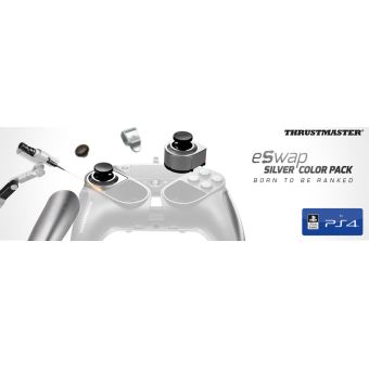 Pack de 7 modules additionnels Thrustmaster argentés et noirs pour eSwap Pro Controller PS4/PC