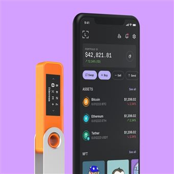 Cryptowallet Ledger Nano Plus Orange BTC