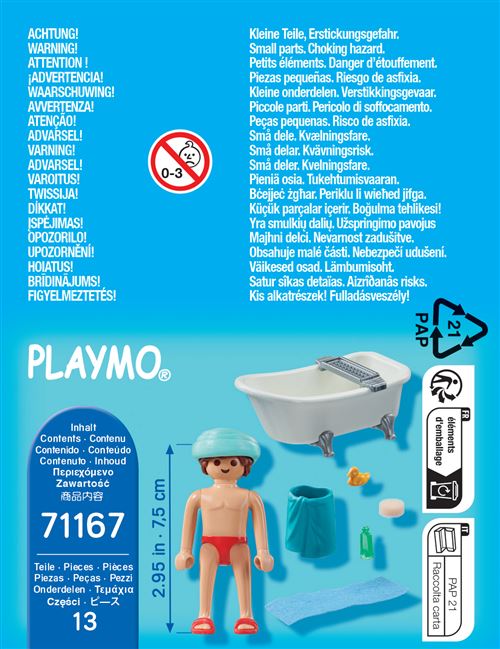 Playmobil 71167 homme et baignoire- - la maison moderne - city