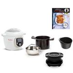 Mijoteur Moulinex Cookéo+ YY4886FB avec couvercle Extra Crisp Livre recettes et Moule Blanc Silver