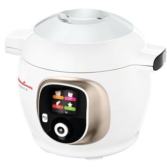 Mijoteur Moulinex Cookéo+ YY4886FB avec couvercle Extra Crisp Livre recettes et Moule Blanc Silver