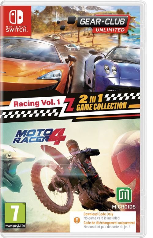 Racing Vol. 1 2 Jeux en 1 Gear Club Unlimited + Moto Racer 4 Code in a box Nintendo Switch