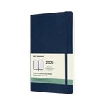 Agenda 2021 semainier Moleskine Horizontal Souple grand format Bleu