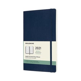 Agenda 2021 semainier Moleskine Horizontal Souple grand format Bleu