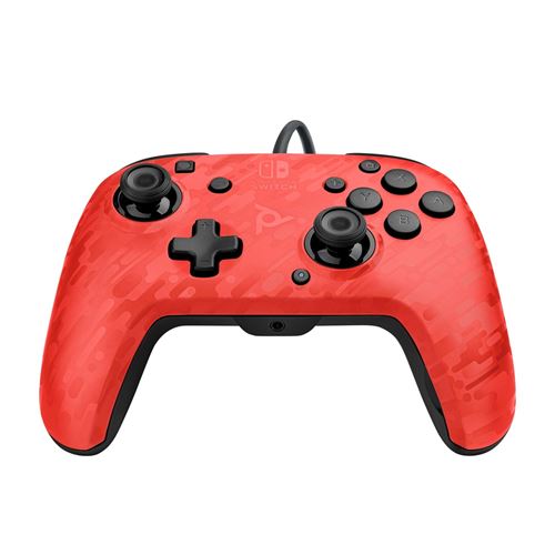 Manette audio Nintendo Switch PDP Faceoff Deluxe+ Rouge Camouflage