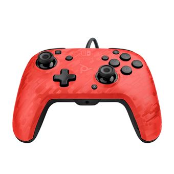 PDP Faceoff Deluxe+ Audio Wired Controller - Spelpad - met bekabeling - rode camouflage - voor Nintendo Switch - 1
