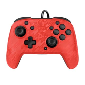 PDP Faceoff Deluxe+ Audio Wired Controller - Manette de jeu - filaire - rouge camo - pour Nintendo Switch