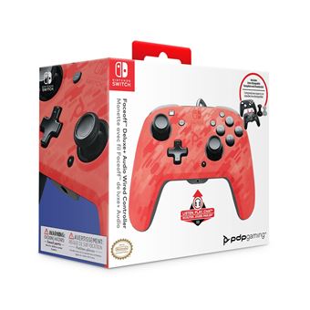 PDP Faceoff Deluxe+ Audio Wired Controller - Manette de jeu - filaire - rouge camo - pour Nintendo Switch