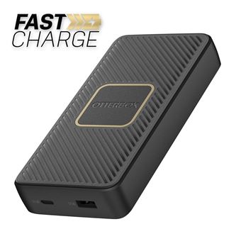 Batterie externe avec chargement sans fil Qi 15000 mAh OtterBox Noir - 1