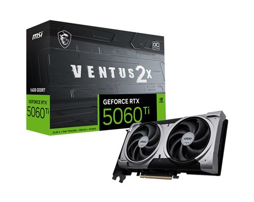 Carte Graphique MSI Nvidia GeForce RTX 5060 Ti 16G VENTUS 2X OC PLUS