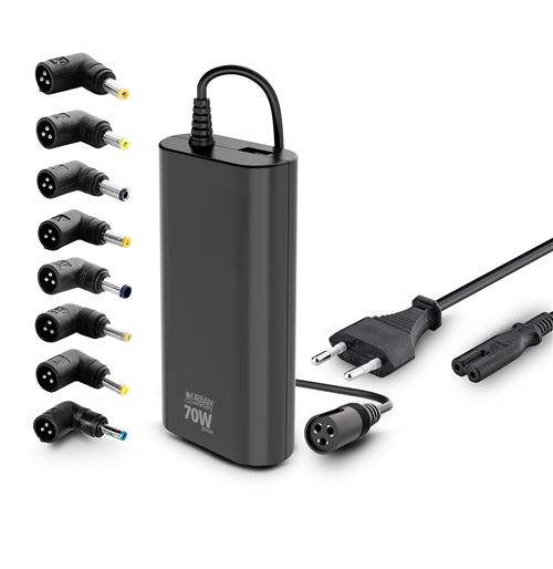 Chargeur Universel PC Urban Factory 70 W Noir