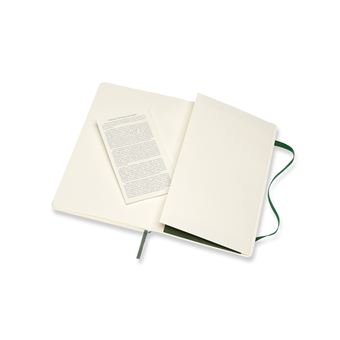 Carnet classique grand format Moleskine à pages blanches couverture souple Vert