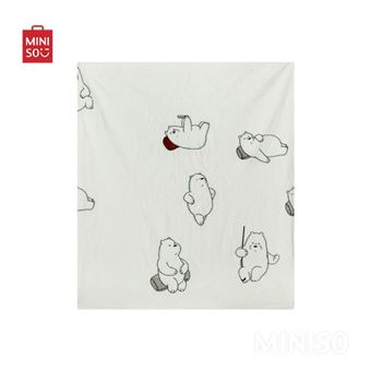 Oreiller et couverture 2 en 1 Miniso We Bare Bears Ice Bear