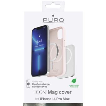 Coque Silicon Icon Magnetique IP14 Pro Max Rose