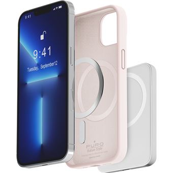 Coque Silicon Icon Magnetique IP14 Pro Max Rose