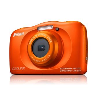 Compact Nikon Coolpix W150 Orange Etanche + Sac - Appareil photo compact
