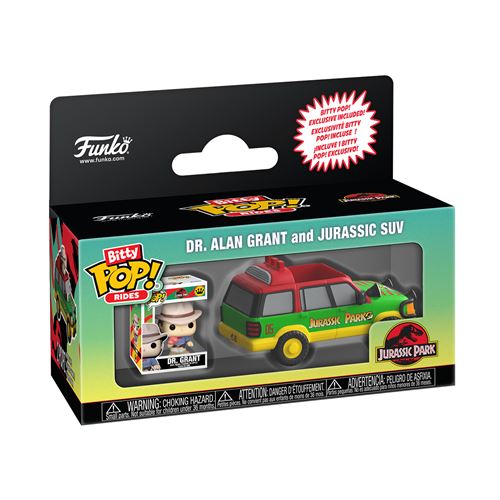 Figurine Funko Bitty Pop Rides Jurassic Park Dr. Alan Grant and Jurassic SUV