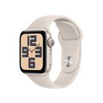 Apple Watch SE GPS, boîtier en Aluminium Lumière Stellaire de 40 mm avec bracelet sport Lumière Stellaire S/M