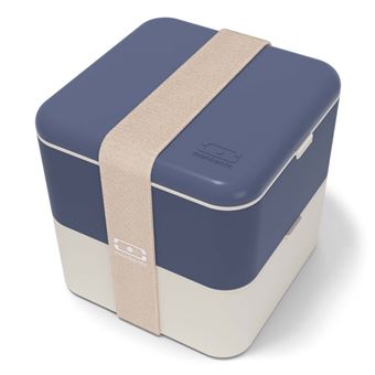 Boite MonbentoMB Square Bleu Natural Made in France