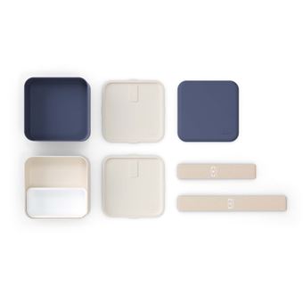 Boite MonbentoMB Square Bleu Natural Made in France