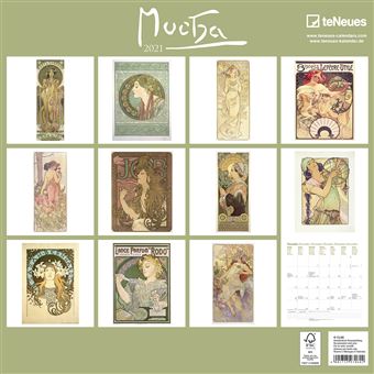 Calendrier TeNeues Mucha 2021 30 x 30 cm