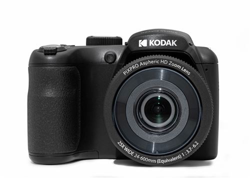 Kodak AZ255 Noir• 25X Optical Zoom• 1080p Full HD Video• 16MP• 24mm Wide Angle• OIS (Optical Image Stabilization)• 3'' LCD (460K Pixels)• AA Battery''