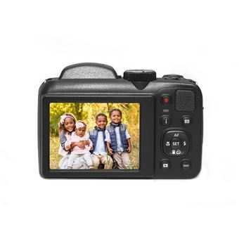 Kodak AZ255 Noir• 25X Optical Zoom• 1080p Full HD Video• 16MP• 24mm Wide Angle• OIS (Optical Image Stabilization)• 3'' LCD (460K Pixels)• AA Battery''