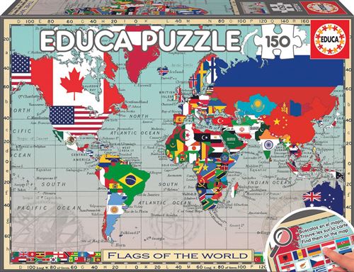 Puzzle 150 pièces Educa Géo Drapeaux du monde