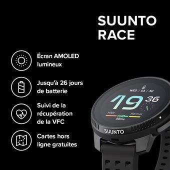 Montre connectée Suunto Race 36 mm All Black avec bracelet
