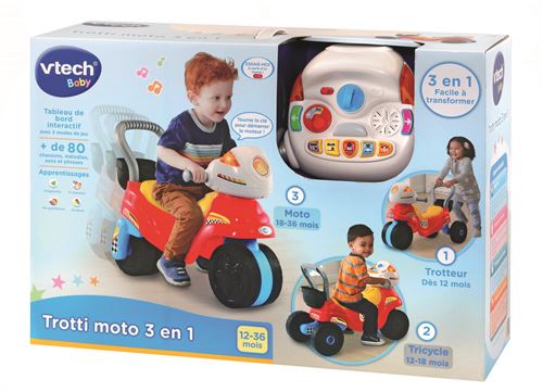 Vtech Baby Educatief spel Trotti motorfiets 3 in 1 - [Artikel bestemd voor de Franse markt (niet verkrijgbaar in het Nederlands)]