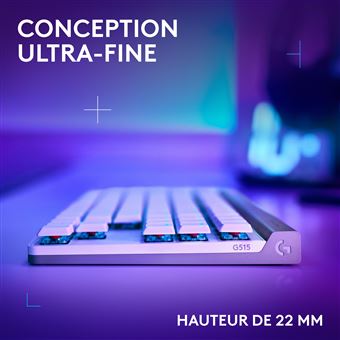 Clavier Gaming Sans Fil Logitech G515 LIGHTSPEED TKL - Mécanique Tactile - RGB - Français AZERTY
