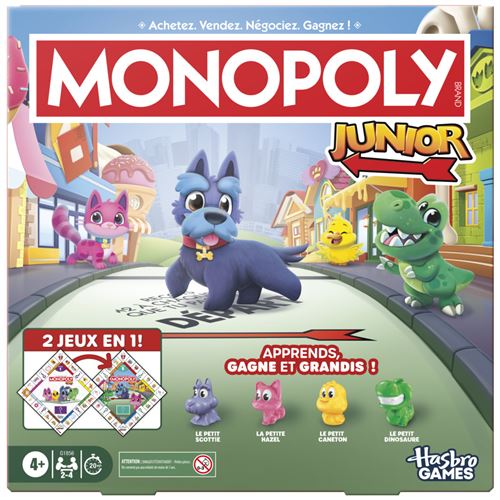 Jeu De Plateau Monopoly Junior 2 En 1 Hasbro HAOG1856101 – Réversible Pour Enfants - vue 6